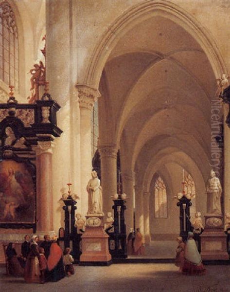 Kircheninterieur Oil Painting by Bernard Neyt