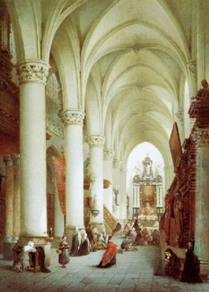 Kerkinterieur Oil Painting by Bernard Neyt