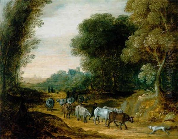 Pastorale Landschaft Mit Herdenzug Oil Painting by Gillis Neyts