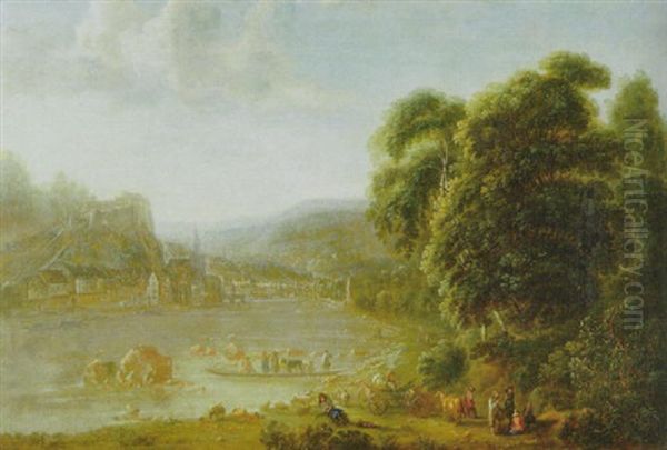 Ansicht Von Dinant An Der Maas Oil Painting by Gillis Neyts