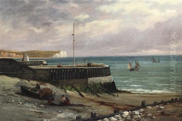 Newhaven Pier And Seaford Bay, The Proposed Site For A Harbour Of Refuge by Richard Henry Nibbs