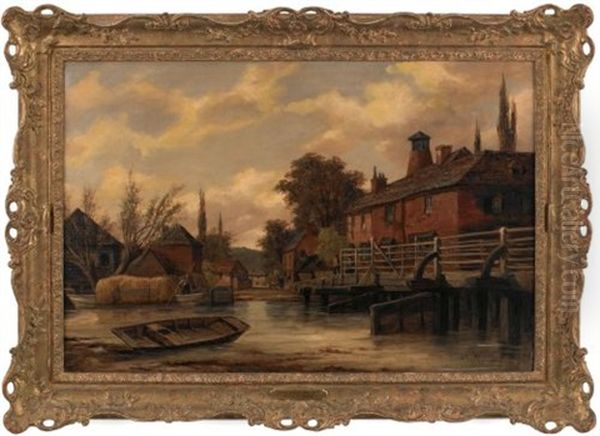 Amersham Bucks Oil Painting by Richard Henry Nibbs