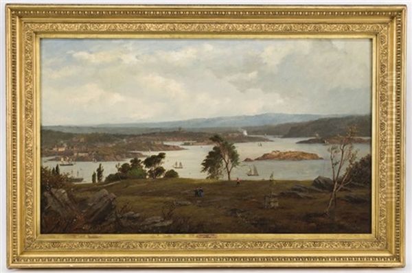 View Of Plymouth Oil Painting by Richard Henry Nibbs