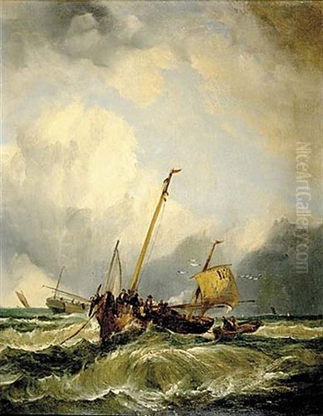 Stormy Seas Oil Painting by Richard Henry Nibbs