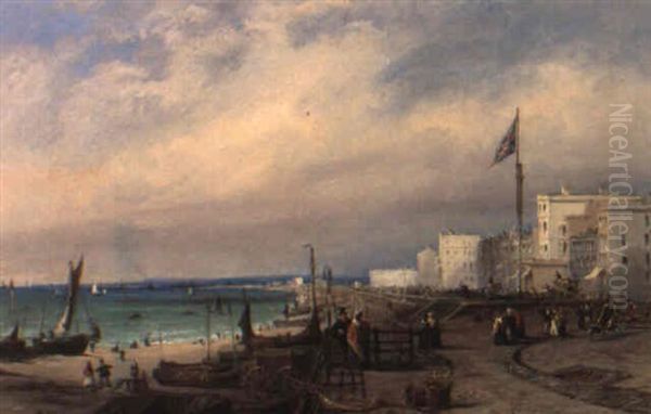 The Promenade, Brighton Oil Painting by Richard Henry Nibbs