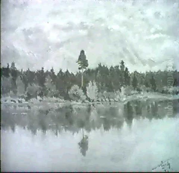 The Lake And Park At Berdo Oil Painting by  Nicholas of Greece (Prince)