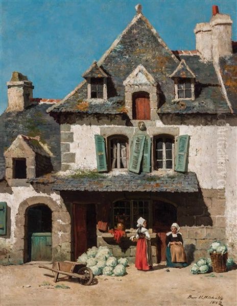 Vieille Maison A Pont-aven Oil Painting by Burr H. Nicholls