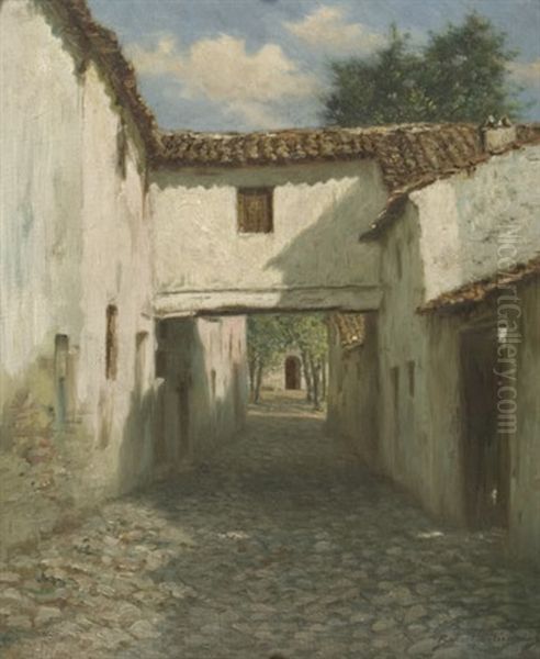 The Siesta Hour, Ronda, Spain Oil Painting by Burr H. Nicholls