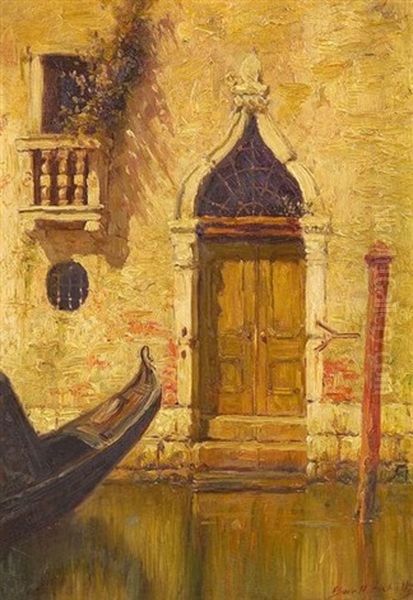 A Gothic Door, Venice Oil Painting by Burr H. Nicholls