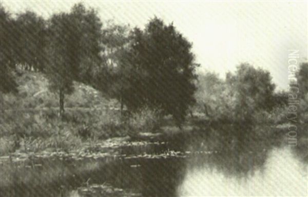 Summer Landscape With Pond Oil Painting by Burr H. Nicholls