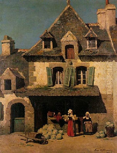 Vieille Maison A Pont-aven Oil Painting by Burr H. Nicholls