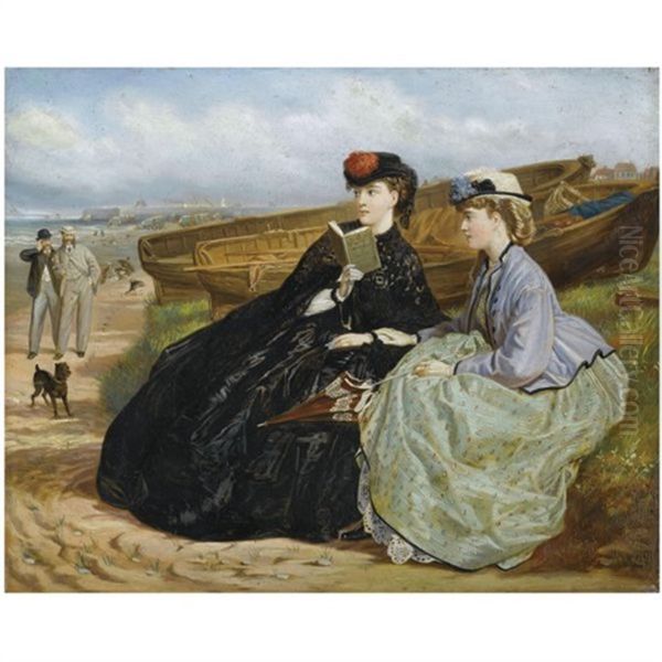 A Seaside Romance Oil Painting by Charles Wynne Nicholls