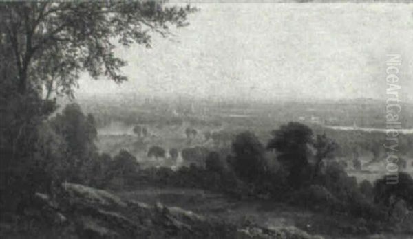 View Of Hartford, Connecticut Oil Painting by Edward W. Nichols