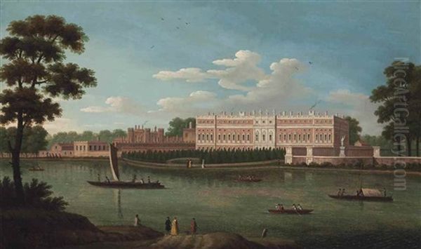 A View Of Hampton Court Palace Oil Painting by Joseph Nichols