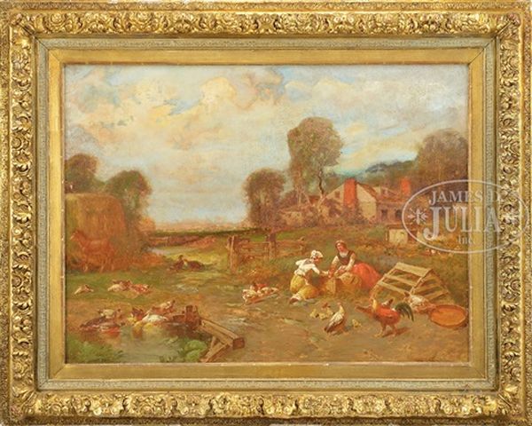 A Family Farm Oil Painting by George Washington Nicholson