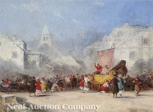 Continental Circus Procession Oil Painting by George Washington Nicholson