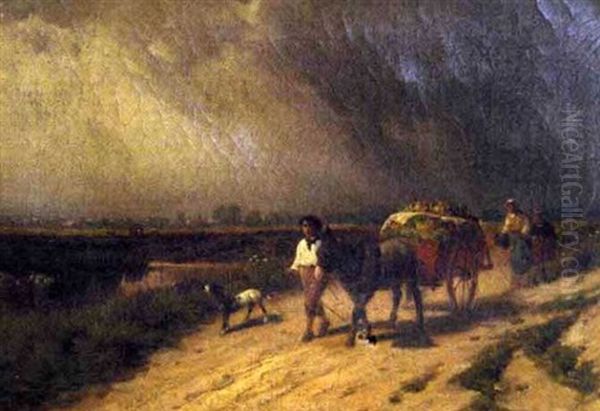 Going To Market Oil Painting by George Washington Nicholson