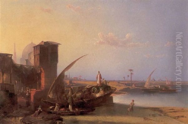 Port On The Nile Oil Painting by George Washington Nicholson