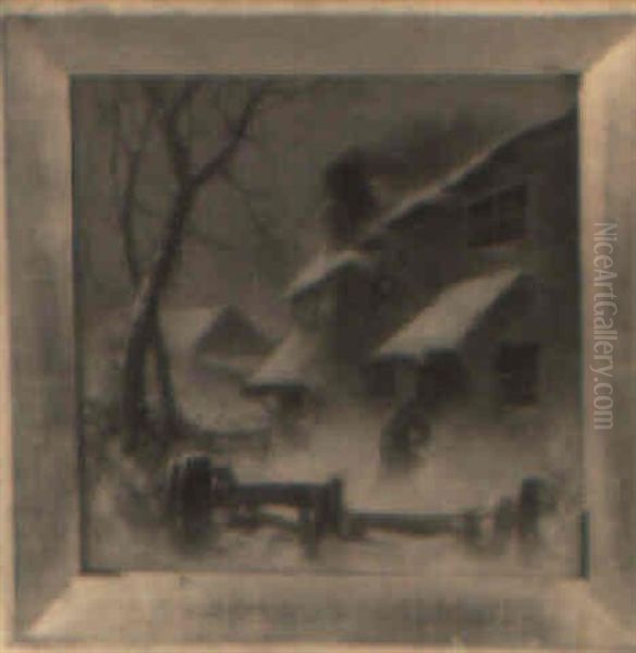 Snowstorm Oil Painting by George Washington Nicholson