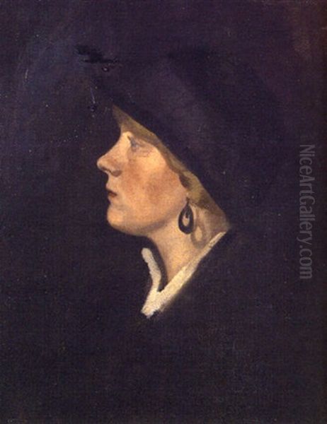 Portrait Of Sybil Hart Davis Oil Painting by Mabel Pryde Nicholson