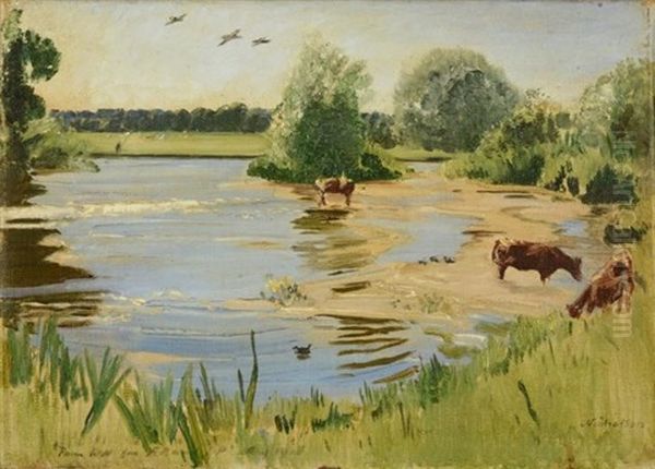 Hot Day Oil Painting by William Nicholson