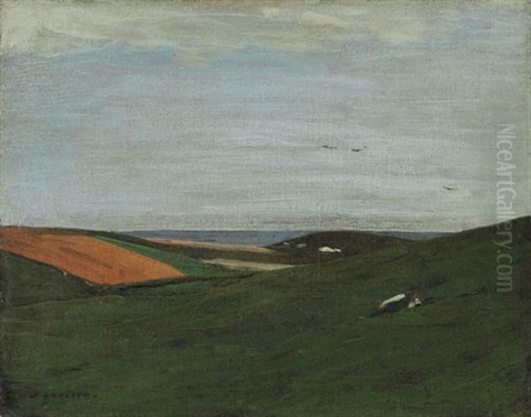 On The Downs, Rottingdean Oil Painting by William Nicholson