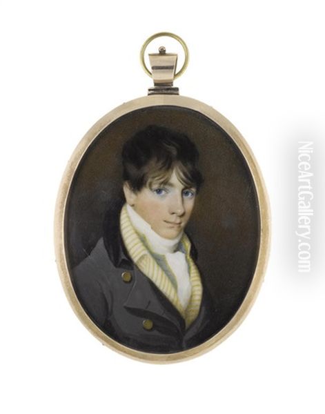 A Portrait Miniature Of A Gentleman Oil Painting by William Nicholson