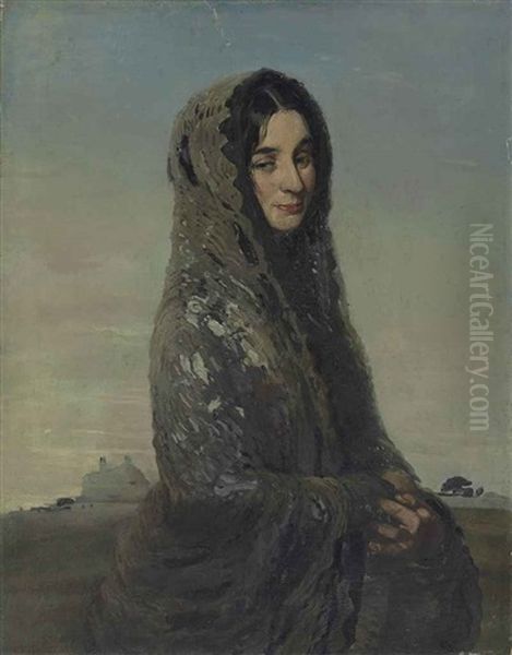 The Grey Shawl Oil Painting by William Nicholson