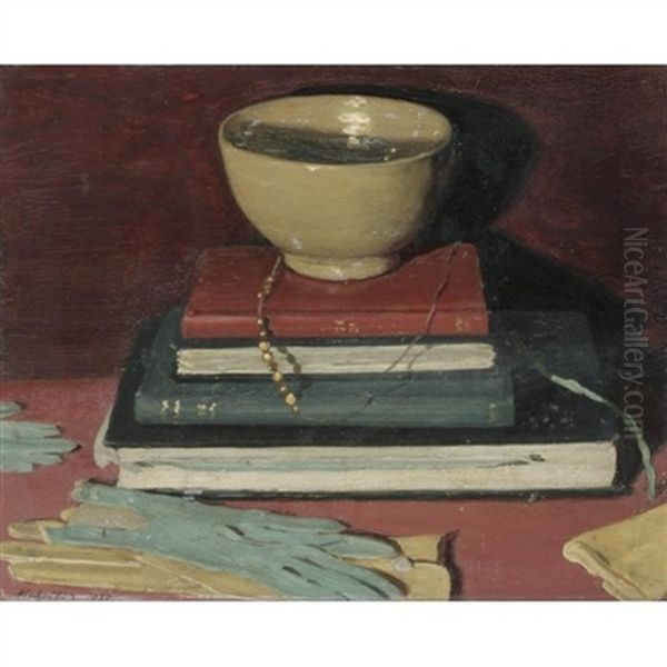 Books And Things Oil Painting by William Nicholson