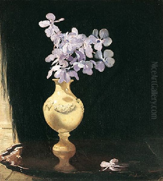 Mauve Orchirds Oil Painting by William Nicholson