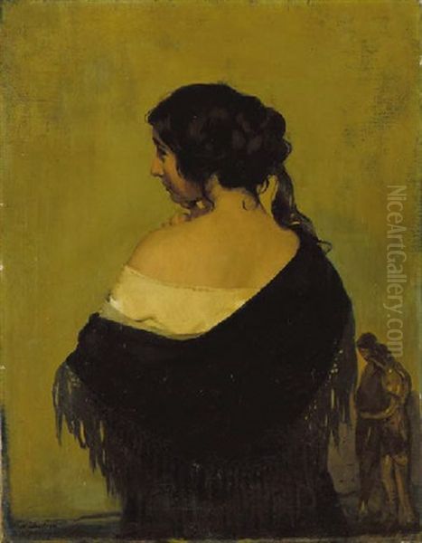 The Blue Shawl Oil Painting by William Nicholson