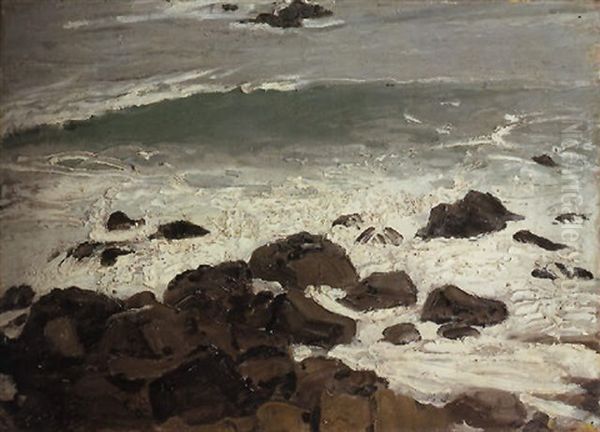 Rocks And Sea Oil Painting by William Nicholson