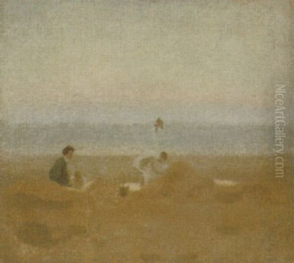 Beach Scene Oil Painting by William Nicholson