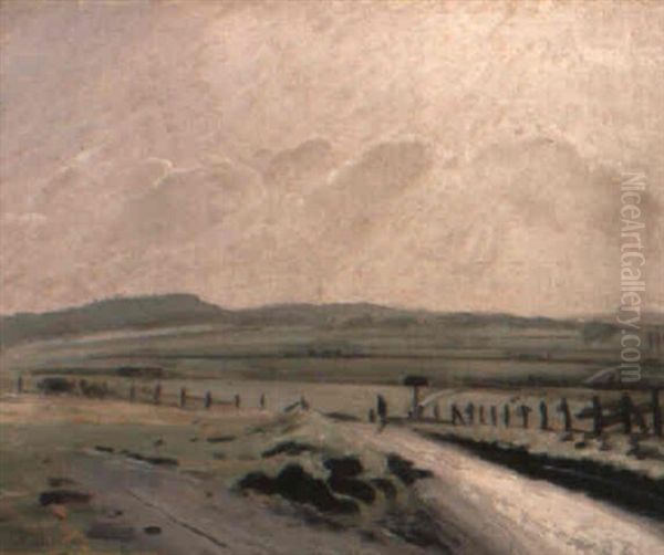 Wiltshire Landscape: View Of A Road Oil Painting by William Nicholson