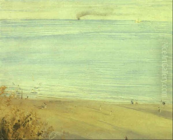 The Lido-5 Pm Oil Painting by William Nicholson