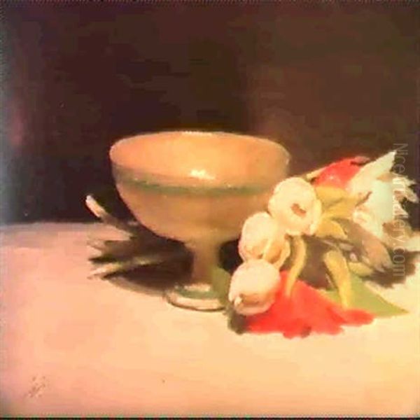 Tulips And A Libation-cup Oil Painting by William Nicholson