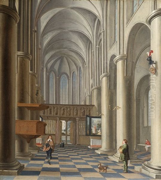 Interieur D'une Eglise Oil Painting by Isaac van Nickele