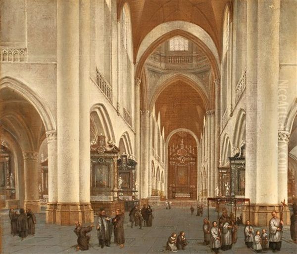 Interior De Una Iglesia Oil Painting by Isaac van Nickele