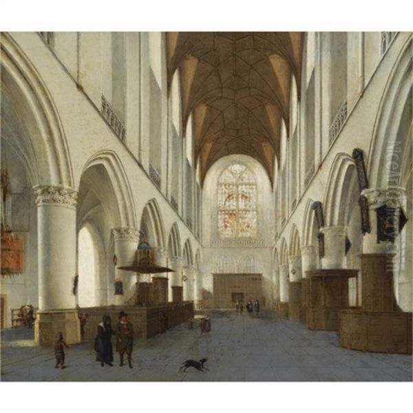 The Interior Of The Church Of Saint Bavo, Haarlem by Isaac van Nickele