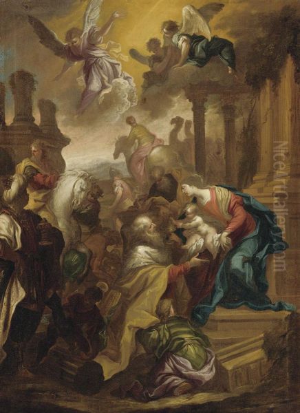 Adoration Of The Magi Oil Painting by Bartolomeo Biscaino