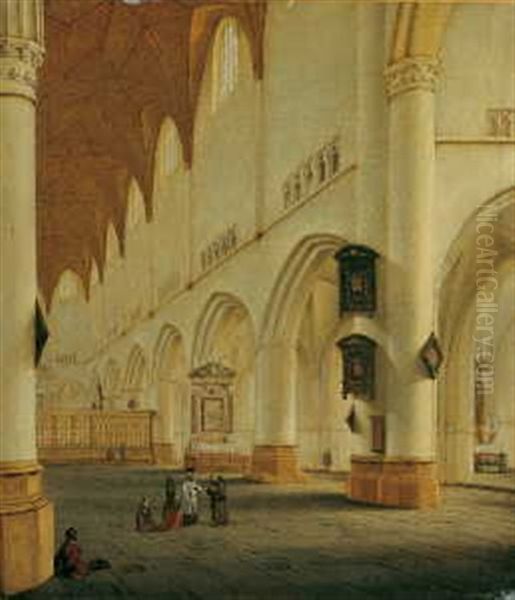 In St. Bavo In Haarlem Oil Painting by Isaac van Nickele