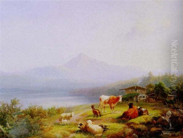 Landliche Idylle Oil Painting by Adolf Nickol