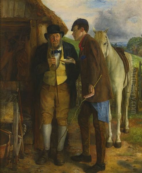 A Question Of Money Oil Painting by Erskine Nicol