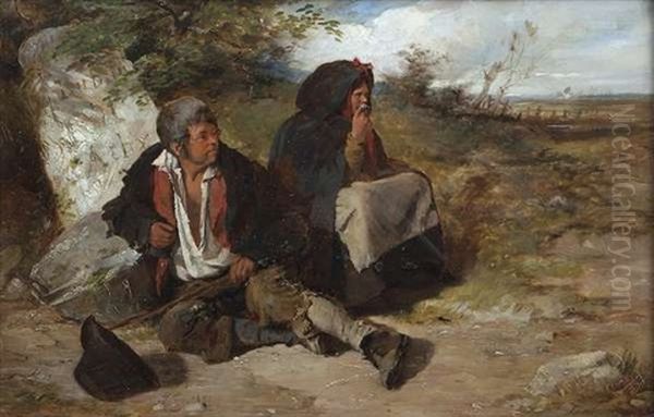 The Halt Oil Painting by Erskine Nicol