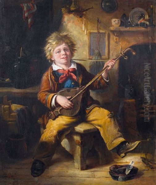 Der Musizierende Knabe Oil Painting by Erskine Nicol