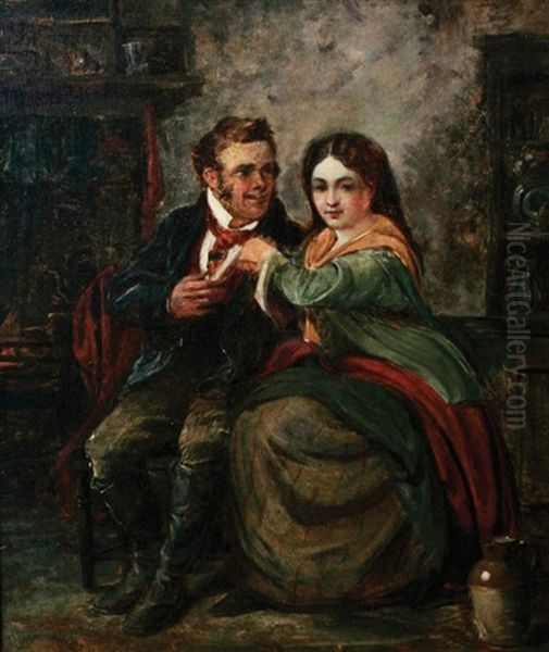 Happy Couple Oil Painting by Erskine Nicol