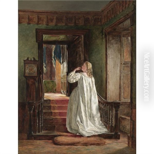 Au Revoir, Hall Of Howth Castle Oil Painting by Erskine Nicol