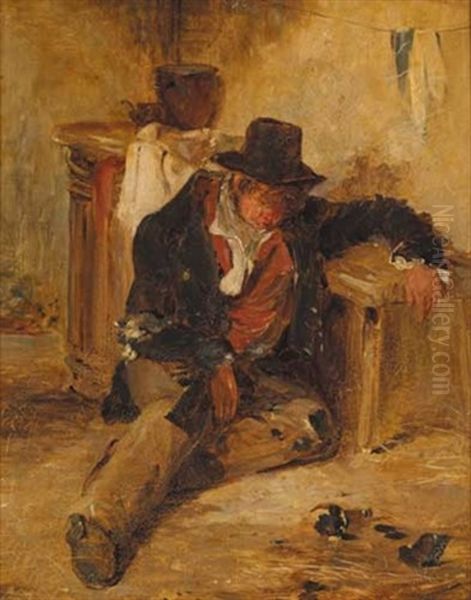 The Toper Oil Painting by Erskine Nicol