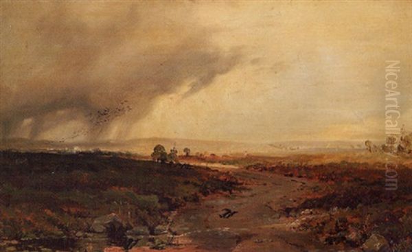 Landscape With Rainstorm Oil Painting by Erskine Nicol