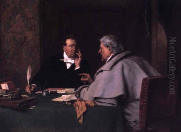 His Legal Advisor Oil Painting by Erskine Nicol